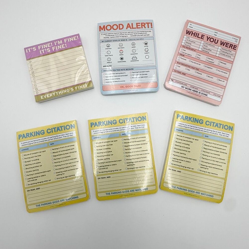 Knock Knock LLC Sarcastic Notebook Lot of 6: